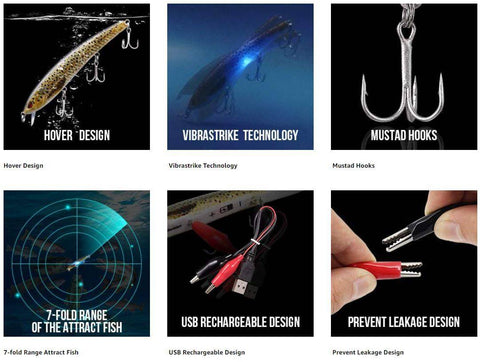 Image of 🐟TRUSCEND 4.9" Hi- Tech Fishing Lures 4 | Rechargeable | LED Fishing | Electric Vibration 🐟
