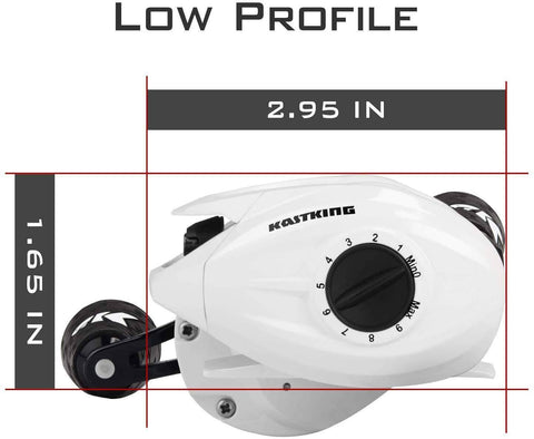 Image of KastKing 2019 New Crixus Glacier White Baitcasting Reels | 6.5:1 Gear Ratio 5+1 BB , 8-pc Magnetic Brake, 17.6lbs MAX Drag |