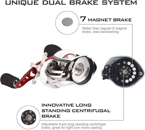 Image of KastKing WhiteMax Low-Speed Baitcasting Reels | 5.3:1 Gear Ratio 11+1 BB | Ideal for Deep Water