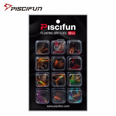 Image of Piscifun 12pcs Dry Flies Fly Fishing Flies Kit