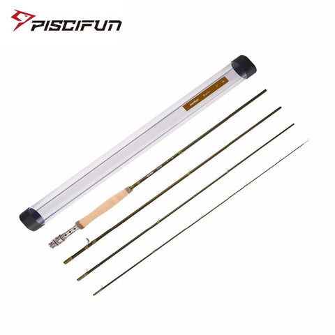 Image of Piscifun 4-Pieces Fly Fishing Rod | Carbon Fiber | Length - 8'6'' ; 9' | Line Weight WT | Ceramic Inserts |