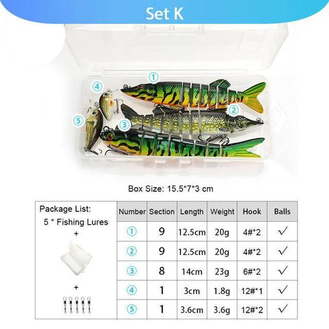 Image of VTAVTA 5pcs Fishing Lures Set
