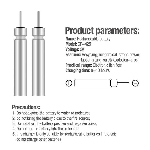 Image of DONQL USB Charger For Electronic Floats Batteries + 2 Batteries Included