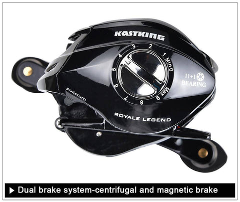 Image of KastKing Royale Legend High-Speed Baitcasting Reels | 7.0:1 Gear Ratio 11+1 BB | 17.5 Lbs Max Drag | Centrifugal Dual Brake