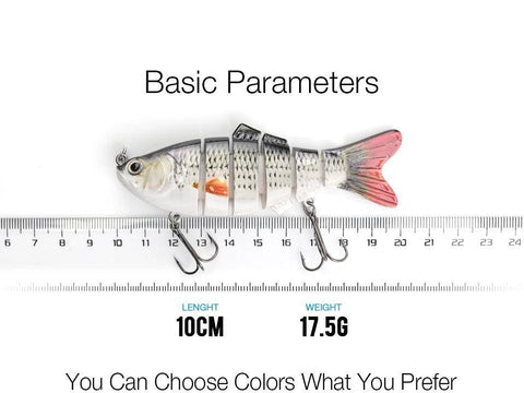 Image of TREHOOK Sinking Wobblers Fishing Lures 10cm 17.5g 6 Multi Jointed Swimbait Hard Artificial Bait Pike/Bass Fishing Lure Crankbait