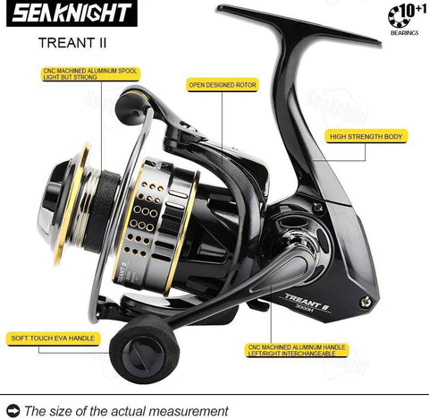 Image of SeaKnight TREANT II Baitcasting Fishing Reel | Gear Ratios 5.0:1 or 6.2:1 | 11+ 1BB |33LBs lb Max Drag | Saltwater Fishing