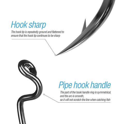 Image of DONQL Carbon Steel Fishing Hooks |10 Pieces Set