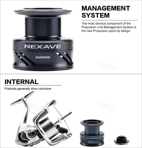 Image of SHIMANO NEXAVE Spinning Fishing Reel | 5.0:1 Gear Ratio 3+1BB | Fresh/Saltwater