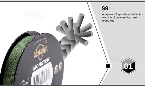 Image of SeaKnight Monster S9 328yd (300M) PE Fishing Line | Multifilament Carp Fishing Line | 20 - 100LB |