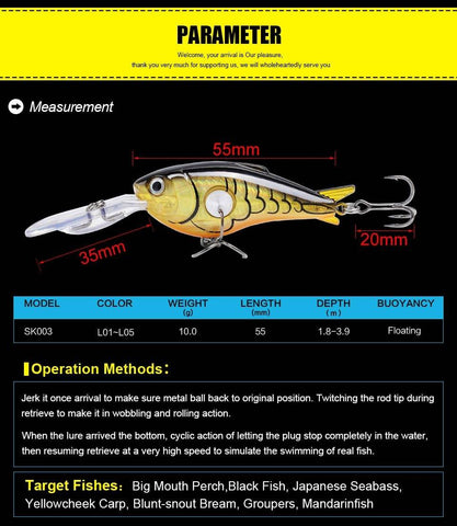 Image of SeaKnight SK003 Crankbait Fishing Lure