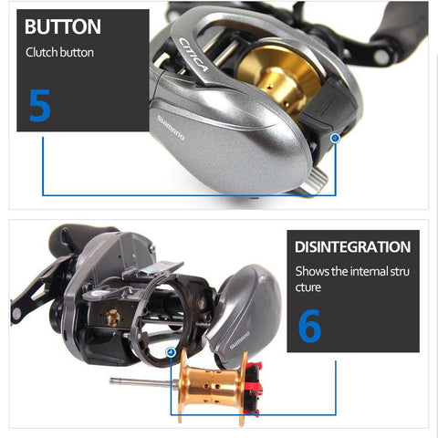 Image of Shimano Citica 200hg 201hg Right Handle Left Handle Casting Reel Low Profile Fishing Reel Bait Casting