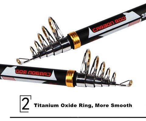 Image of MANBA CARBON FIBER ROD Best Quality Telescopic spinning rods fishing Carbon Fiber fishing rod pole 2.1m / 2.4m / 2.7m/3.0m//3.6m