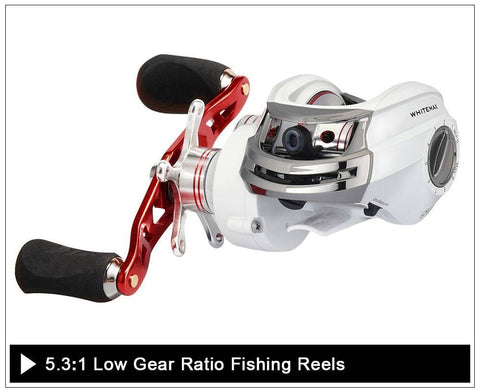 Image of KastKing Whitemax 2 Low Profile 5.3:1 Gear Ratio Baitcasting Reel 8KG Drag Bait Casting Fishing Reel for Lake River Fishing