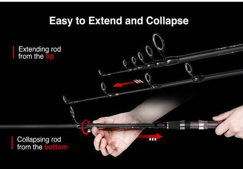 Image of Piscifun TRAVELLER Telescopic Fast Casting Fishing Rod | Length: 6'9'' & 7'9''| Power M & MH |