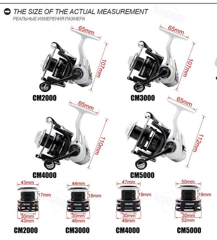 Image of Seaknight CMII Fishing Reel 2000 3000 4000 5000 5.5:1 9+1BB Max Drag 7KG-13KG Spinning Fishing Reel With Free Spare Spool