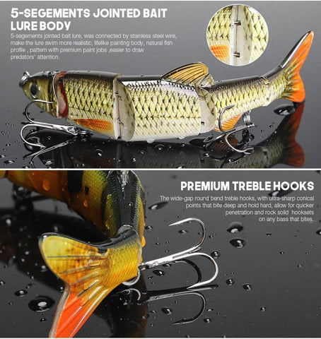 Image of VTAVTA 5 Segments LIFELIKE MULTI-JOINTED TOPWATER SWIMBAIT HARD CRANKBAITS