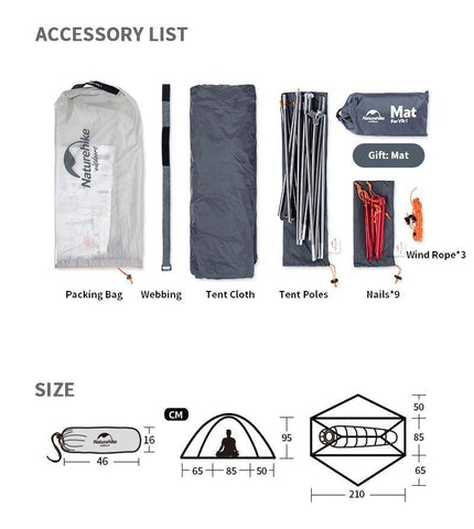 Image of Naturehike 1 Person Tent | Ultralight Outdoor Waterproof Tent