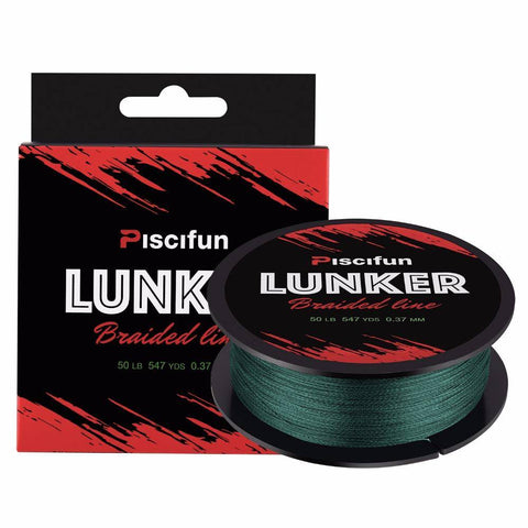 Image of Piscifun Lunker 547 yd (500M) Multifilament Braided Fishing Line | 0.06-0.5mm | 4 Strands 6-80lb | Strong PE Fiber