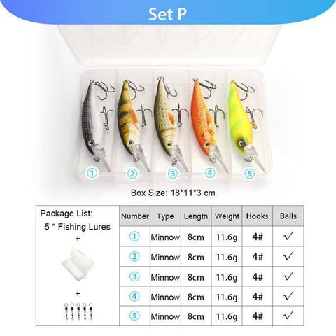 Image of VTAVTA 5pcs Fishing Lures Set