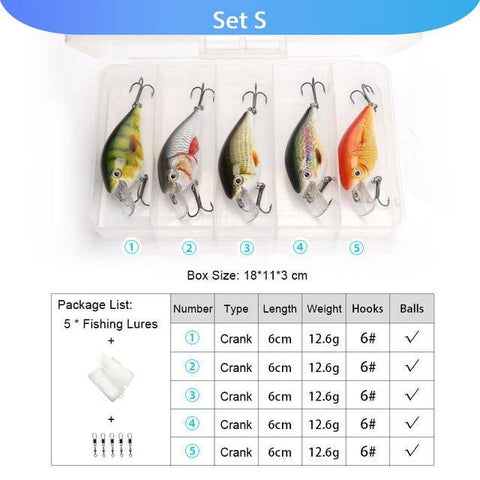Image of VTAVTA 5pcs Fishing Lures Set