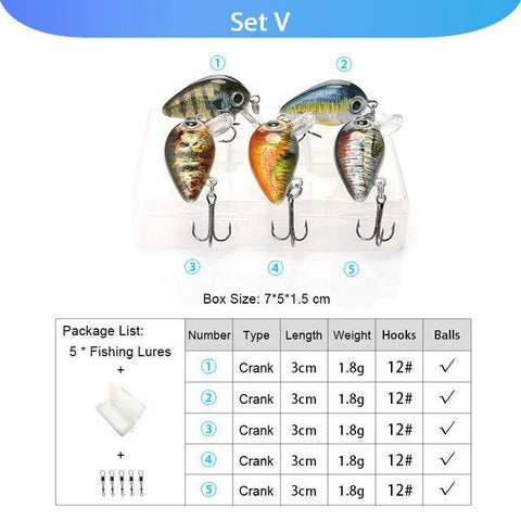 Image of VTAVTA 5pcs Fishing Lures Set