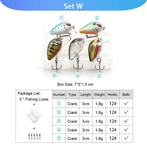 Image of VTAVTA 5pcs Fishing Lures Set