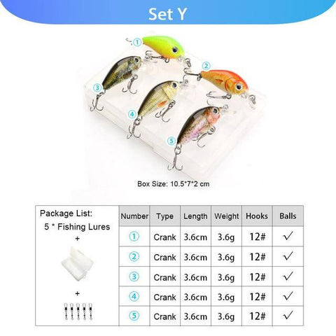 Image of VTAVTA 5pcs Fishing Lures Set