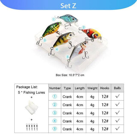 Image of VTAVTA 5pcs Fishing Lures Set