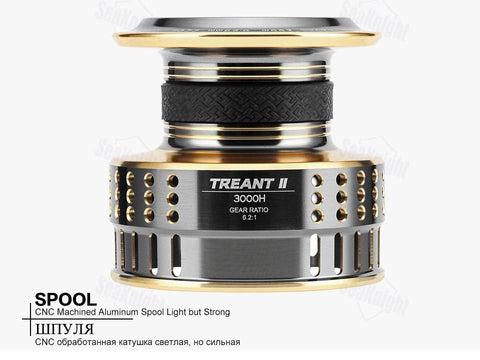 Image of SeaKnight Treant II Spinning Fishing Reel 5.0:1,6.2 Carbon Fiber Smooth Powerful Wheel