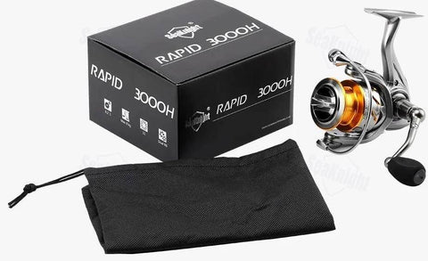 Image of Seaknight RAPID Spinning Reel | 4.7 to 6.1 Gear Ratio 10+1 BB | Magnetic Brake, 17-33 lb Max Drag | Saltwater or Freshwater Ready