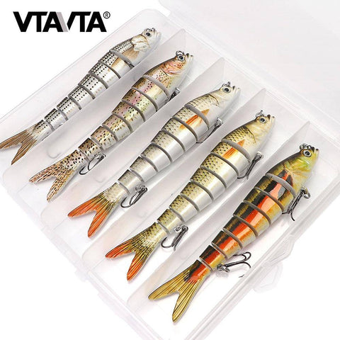 Image of VTAVTA 5pcs Sinking Wobblers Lures Set | 8 Segments | 0.8oz/ 5.5'' |