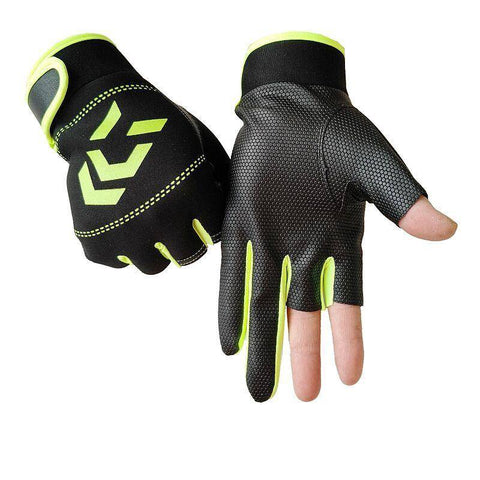 Image of Green Anti-Slip Fishing Gloves