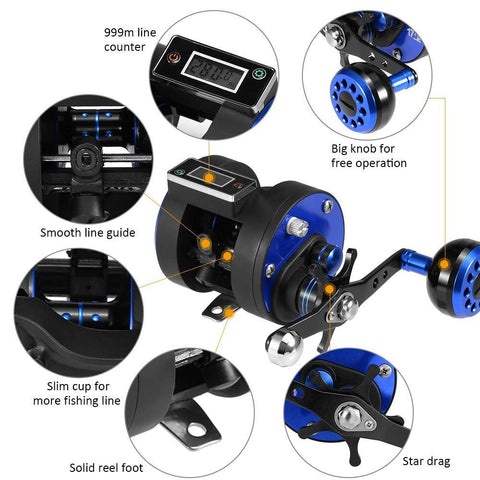 Image of Digital Trolling Fishing Reel |Line Counter |18 BB| 5.6:1 Gear Ratio| Digital Display