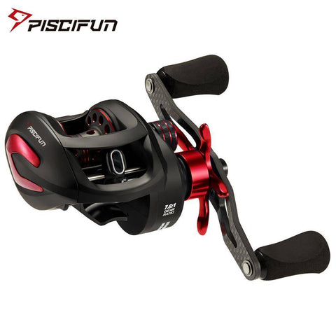 Image of RED Piscifun Phantom X Baitcasting Fishing Reel | 5.3:1-6.3:1- 7.6:1 Gear Ratio |8 Ball Bearings | 18 lbs Max Drag |Carbon Fiber Handle