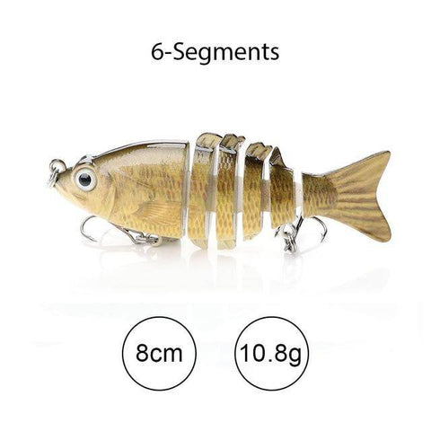 Image of TREHOOK Sinking Wobblers Fishing Lures 10cm 17.5g 6 Multi Jointed Swimbait Hard Artificial Bait Pike/Bass Fishing Lure Crankbait