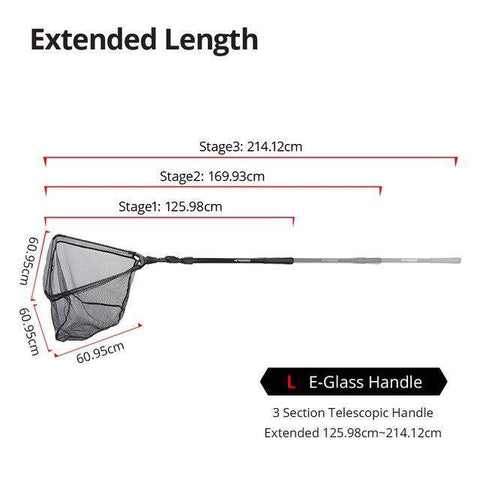 Image of Super Strong One-Piece Landing Folding Fishing Net | Size from 2'11'' to 6'10''(90 - 210 cm)