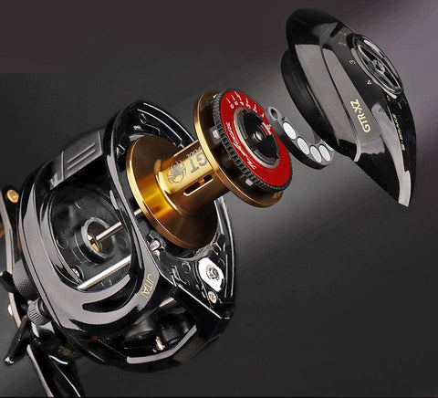 Image of JITAI GTR Baitcasting Fishing Reel| 7.0: 1 Gear Ratio |17+1 BB|17.6lb /8kg Max Drag |Dual Brake System|Gift -Reel Bag