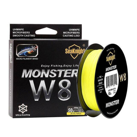 Image of SeaKnight MONSTER W8 Braided Saltwater Fishing Line | 546yd (500M) 8 Strands Multifilament Braid PE |15 - 100LB