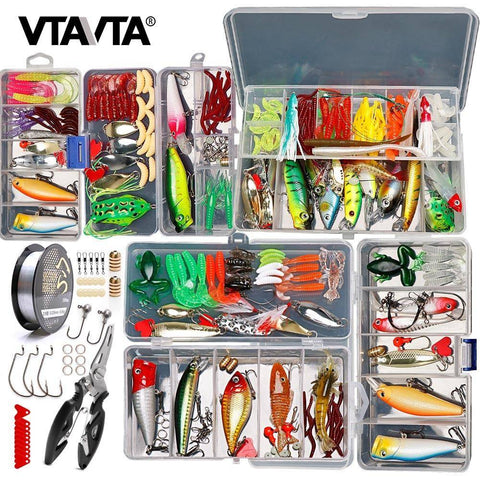 Image of Multi Fishing Lures Set | Mixed Colors ; Soft Lure ; Hard Bait Minnow ; Metal Jig Spoon |