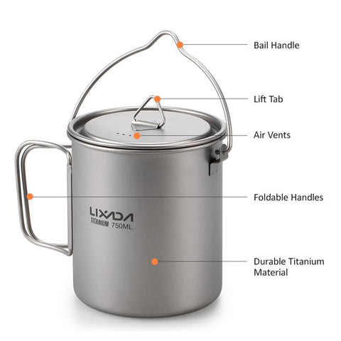 Image of Lixada Titanium Pot In Details