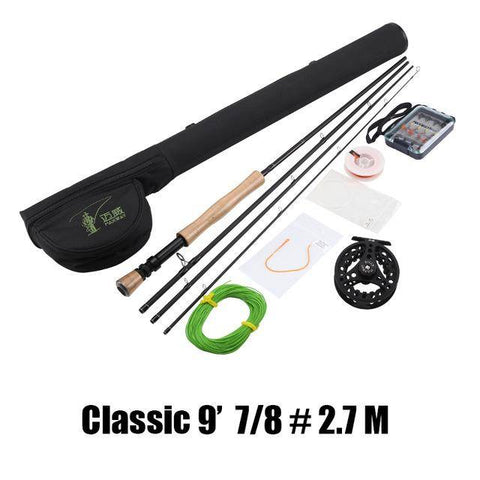 Image of SeaKnight MAXWAY Fly Fishing Set 4 Sections Fly Fishing Rod Reel with Fly Fishing Line Lure Bag Combo River Tackle 7 8 9 10ft