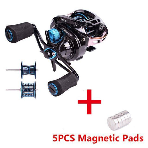 Image of Mavllos GB Baitcasting Fishing Reel | 6.5:1 Gear Ratio | Drag Power: 8KG / 17.5LB|6+1 BB|152g / 5.36 oz Ultra Light