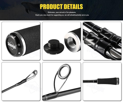 Image of SeaKnight 2019 New Arrival Sange II Lure Fishing Rod 2.1M 2.4M M Power 7-25g Carbon Material Casting Spinning Rod with EVA Grip