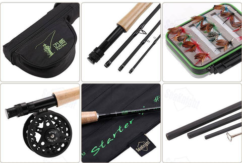 Image of SeaKnight Fly Fishing SET Combo 5/6 # 4 segments 2.7M Fly Fishing Rod + Full Metal Reel + Rod Bag + Fly Lures + Box + Lines