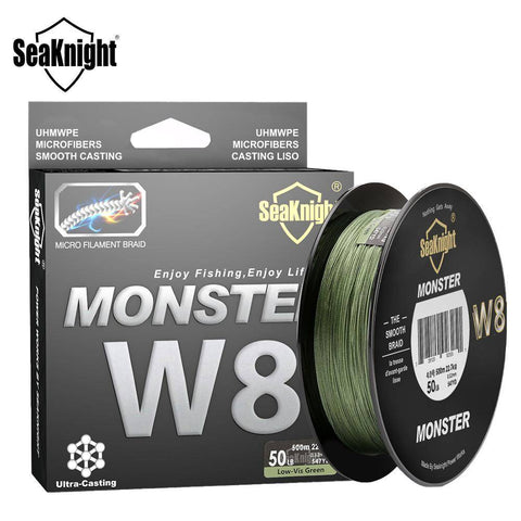Image of SeaKnight MONSTER W8 Braided Saltwater Fishing Line | 546yd (500M) 8 Strands Multifilament Braid PE |15 - 100LB