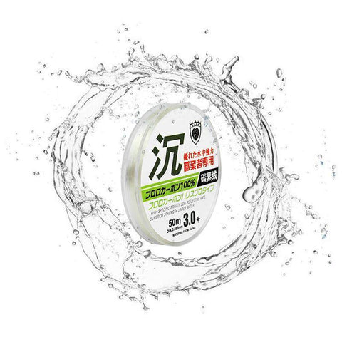 Image of Linnhue 100% Fluorocarbon Carp Fishing Line |55 Yds (50m) | Invisible Sea Fishing Fluorocarbon Leader Line Clear