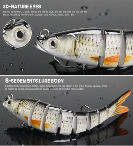 Image of VTAVTA 5pcs Sinking Wobblers Lures Set | 8 Segments | 0.8oz/ 5.5'' |