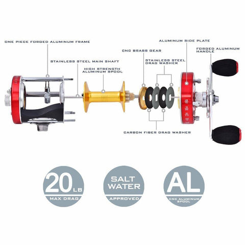 Image of KastKing Rover New All Metal Body 6+1 Ball Bearings Cast Drum Baitcasting Reel Super Light Saltwater Fishing Reel Drum Wheel