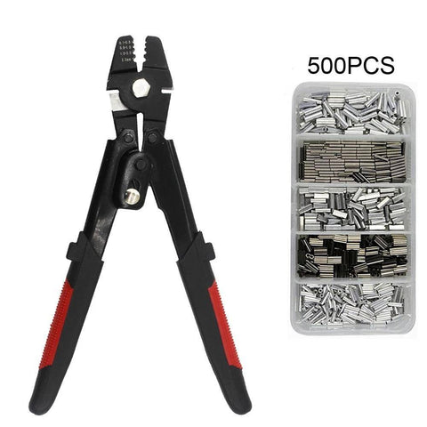 Image of Heavy Duty Fishing Crimping Pliers + 500 pieces Crimp Sleeves