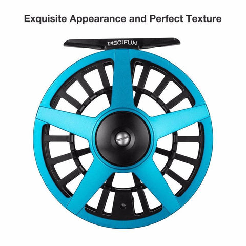 Image of Piscifun AOKA Fly Fishing Reel | 5/6 7/8 Weights | Right and Left Handed | Cork/Teflon Disc Drag System | Oversized Handle